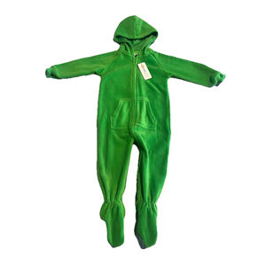 Toddler Green Hooded Footed Pajamas One Piece XL 12-18